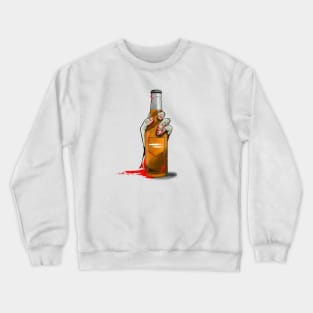 Zombie Hand Double Tap on White Crewneck Sweatshirt